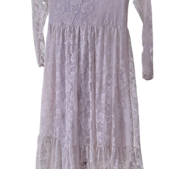 Girls Size 12 White Lace Confirmation Flower Girl Formal Party First Communion - Picture 2 of 4